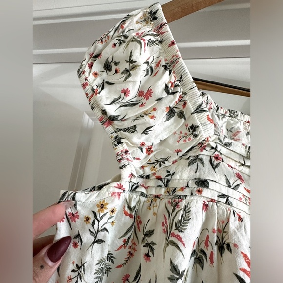 Old Navy Puff-Sleeve Cropped Floral-Print Pintucked Blouse. NWT size Med. - Picture 9 of 11